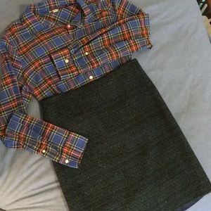 Holiday Green Shine Pencil Skirt